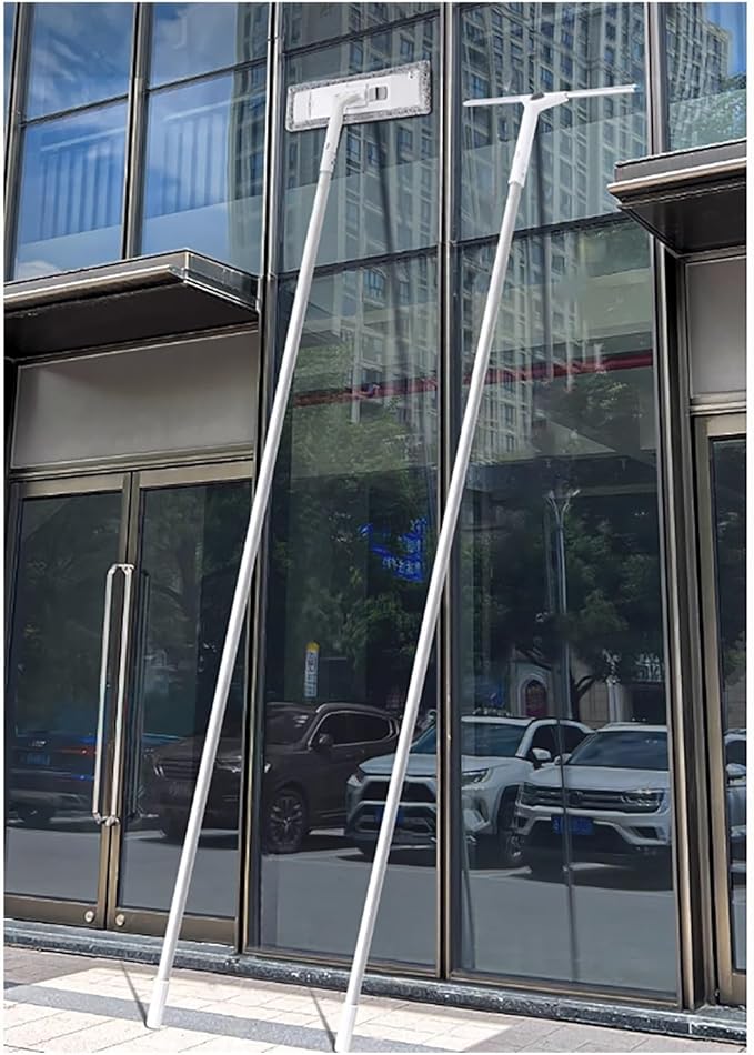 Extendable Window Cleaner Tool for Solar Panel, Outdoor Window Washing Kit 4.6 10.5 16.5 23 30 33 Ft Length, Window Squeegee with Extension Pole for Hard to Reach Outside(2PCS,L 4.6FT/1.4M)