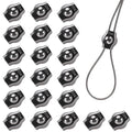 20PCS 5/32 Inches M4 304 Stainless Steel Wire Rope Cable Clip Clamp, Reusable Simplex Single Bolt Wire Rope Clips for 1/8Inch (1.5mm-3mm) Diameter Wire Cable/Wire Rope, Wire Clamp Tool for Outdoors