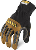 Ironclad Ranchworx Work Gloves RWG2, Premier Leather Work Glove, Performance Fit, Durable, Machine Washable, (1 Pair), RWG2-06-XXL,Black/Tan