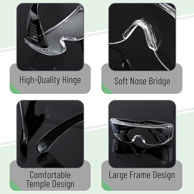 UNCO- Safety Goggles Over Glasses, Protective Goggles, Anti Fog, Work, Safety Glasses Over