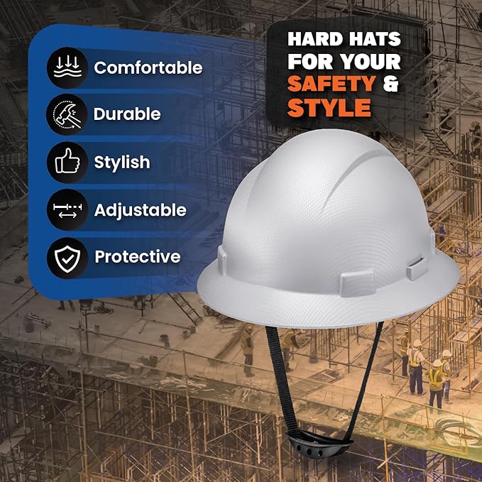 Acerpal Full Brim Vented Camo Design Matte Finish OSHA Construction Hard Hat with 6-Point Suspension
