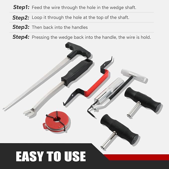 ATPEAM 7PCS Windshield Removal Tool Kit Automotive Wind Glass Remover Hand Tool