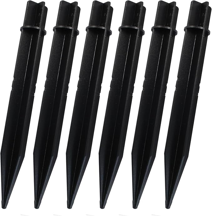 6 Pack 8.3 Inch ABS Ground Spikes - Exclusively Fit 0.83" Inner Diameter Solar Lights - Replacement Stakes for Solar Lights