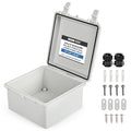 Iron Forge Cable Waterproof Junction Box - Outdoor Enclosure with Accessories, Weatherproof Hinged Light Gray Panel Cover, IP65 6"x 6"x 3.6"Inch