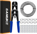 Sanuke Wire Rope Crimping Tool Kit with 33ft 1/8" Stainless Steel Cable 7x7 Strand Core for Aluminum Oval Sleeves, Double Sleeves, Crimping Loop Sleeves from 3/64-inch to 1/8-inch