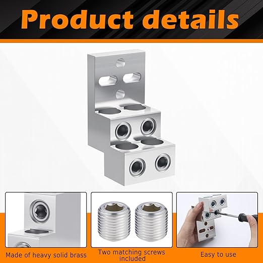 1 Pack Mechanical Panelboard Lug Grounding Mechanical Lug Two Conductors, 500 Kcmil-4, 600 MCM-2 Wire Range