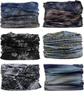 KINREE Neck Gaiter 6 Pack, Multifunctional Headwear UV Protection Breathable Headband Face Mask for Men Women Outdoor Sports