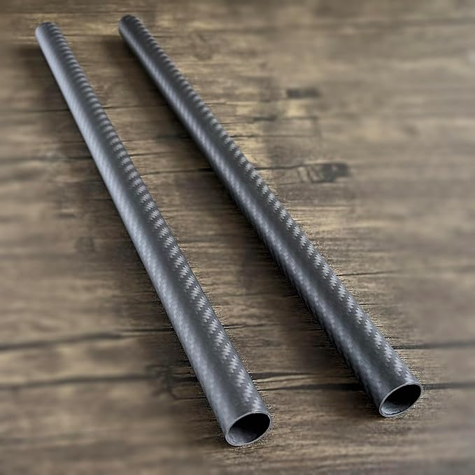 2pcs Carbon Fiber Tube 20mmx18mmx420mm 3K roll Wrapped Twill Matte Finish