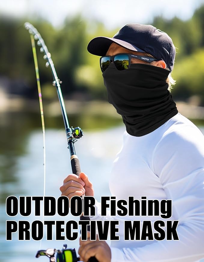 JHYWELL Cooling Neck Gaiter Face Mask, UV Protection Masks Gator, Windproof Bandana for Skiing, Fishing, Hiking, Cycling