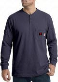 ARCCAPTAIN FR Shirts for Men 8oz 100% Cotton Fire Resistant Henley Shirt CAT2 NFPA2112 Welding Work Long Sleeve Clothing