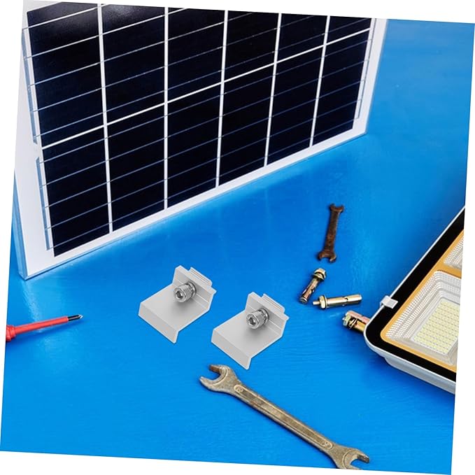12pcs Solar Panel Holder Clamp Metal Fixed Bracket Clips for Solar Panels Design Outdoor for Home Use