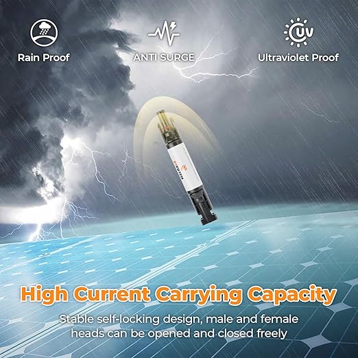 15A Solar Panel Fuse Holder 1000V with PV Fuse Inline Connector 15Amp for Solar System, Ready to Plug IP67 Waterproof 5 PCS