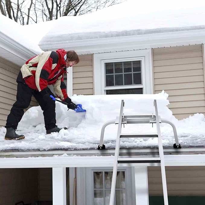 VEVOR Ladder Stabilizer, Extension Ladder Standoff, Heavy Duty Wing Span/Wall Ladder Accessories for Roof Gutter, Easy to Use & Wide Adaptability & Anti-Slip Rubber Feet, 330 lbs Weight Rating