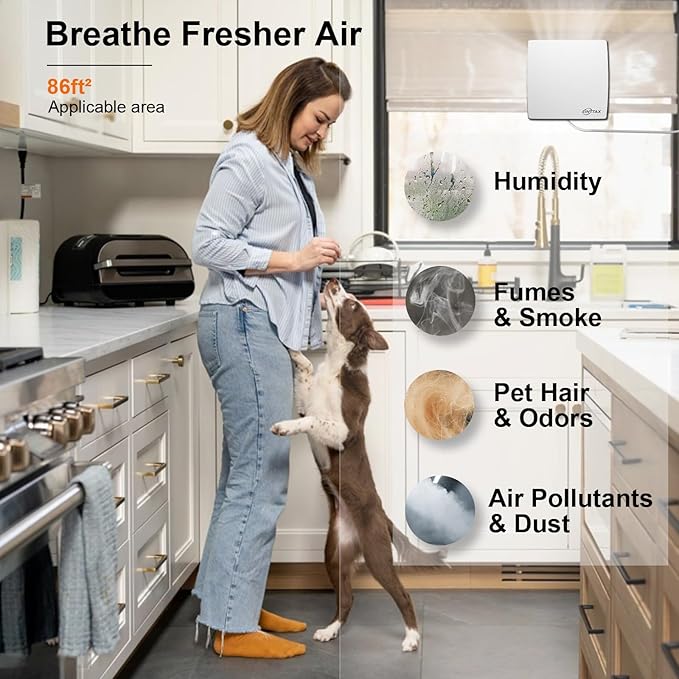 4 Inch Wall Mount Bathroom Exhaust Fan, 56 CFM Plug in Wall Exhaust Fan, Quiet Bathroom Window Fan with Backdraft Damper for Kitchen, Garage, Office, Grow Tent, 12W, White (No Timer)