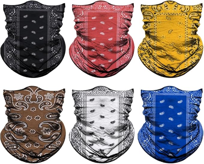 Venswell Neck Gaiter Face Mask Men Women,Seamless Bandana Rave Face Cover Scarf Mask,Balaclava,Headband, Head Wrap,Headwear
