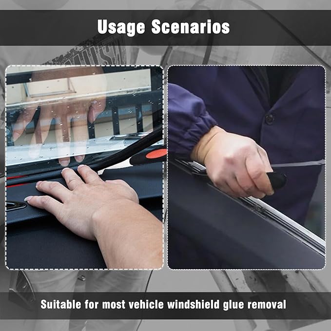 Windshield Urethane Scraper Tool Kit, Car Glass Bottom Glue Remover Tools, Windshield Removal Tool Set for Removing Glass Residues