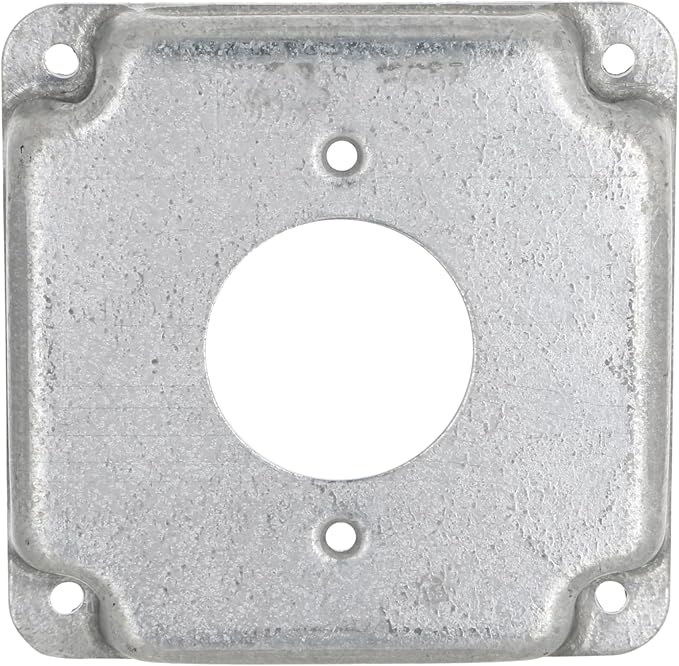 Hubbell-Raco 812C 20A Receptacle 1.594-Inch Diameter 4-Inch Square Exposed Work Cover