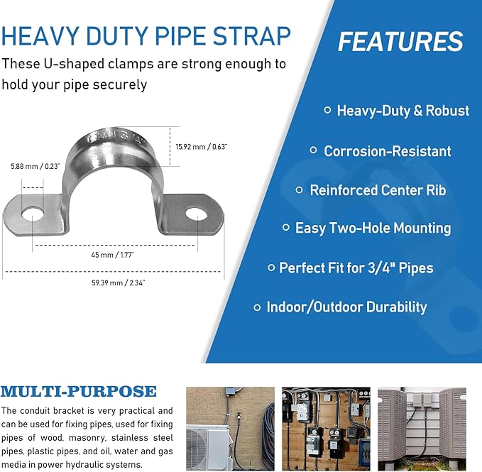 Z 3/4" Dia * 50 Feet Flexible Electrical Conduit Liquid Tight PVC Conduit Kit - UL Listed PVC Non-Metallic with 5 Straigh, 5 Angled Fittings and 10 Strap, UV Resistant for HVAC/Outdoor/Burial
