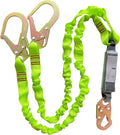 6FT Double Leg Internal Shock Absorbing Safety Fall Protection Lanyard with Dual Rebar & Snap Hook |Heavy-Duty Webbing | Roofer, Construction, Scaffolding | OSHA & ANSI Rated (A-Shock Absorbing)