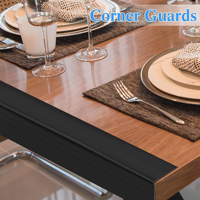 Sasylvia 10 Pcs Wall Corner Protector Guards, Vinyl 1-1/8 x 48 Inches, Black Corner Trim Molding, Avoid Scratching Scuffs, Ease Install and Cleaning for Door Countertop Furniture Cabinet Protection