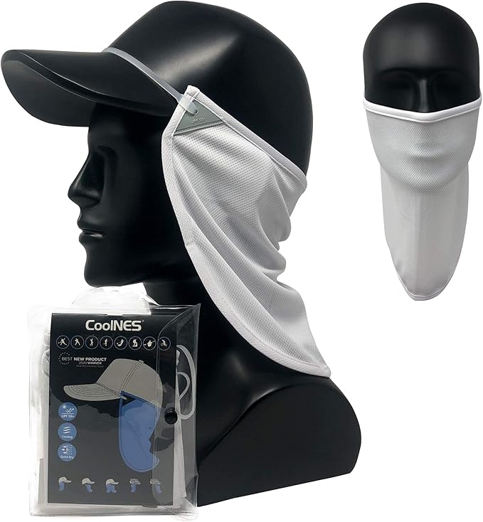 CoolNES - UV Sun Protection Neck Drape Adjustable Multifunctional 2 in 1 Face Covering for Outdoor Fishing - Unisex