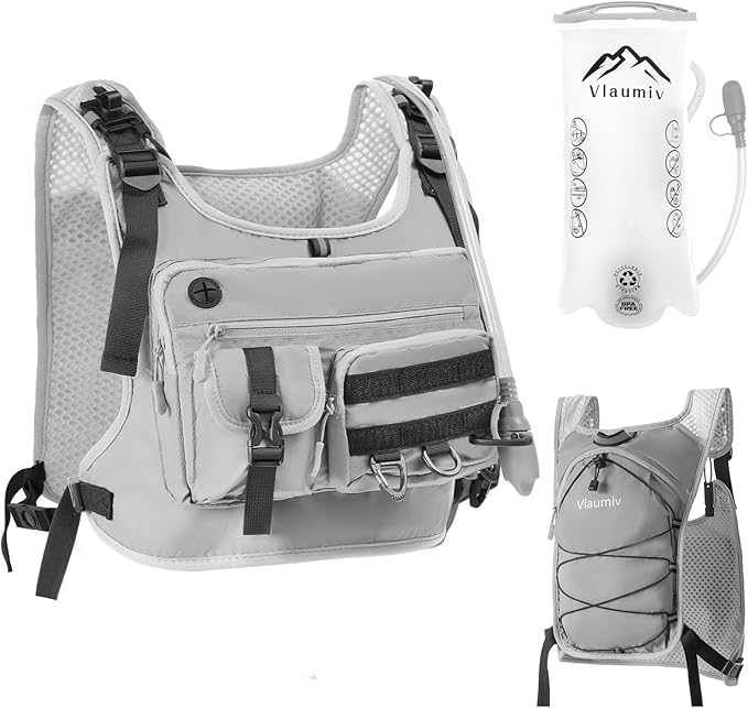 Running Vest with 2L Water Bladder, Hydration Backpack with Adjustable Straps, Lightweight & Breathable Design, Reflective Chest Pack for Men & Women, Ideal for Running and Cycling
