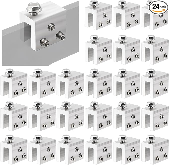 24PCS Standing Seam Roof Clamps, Metal Roof Fixing Clamps, Racking Bracket for Solar Panel Module Installation, Starlink Base, Heat Cable and Snow Guard Attachment