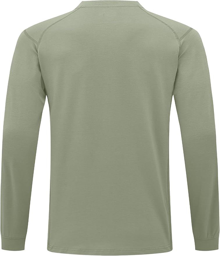 FR Shirts for Men 6oz Lightweight Stretch Work Shirt Flame Resistant Long Sleeve Henley Shirt CAT2