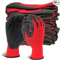 Evridwear Crinkle Latex Rubber Hand Coated Safety Work Gloves for Men Women General Multi Use Construction Warehouse Gardening Assembly Landscaping,Red XX-Large 12 Pairs Pack