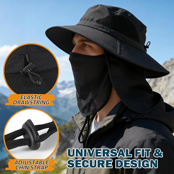 EINSKEY Wide Brim Sun Hat, UPF 50+ UV Protection Waterproof Packable Bucket Hat for Men & Women, Fishing Hiking Beach Garden