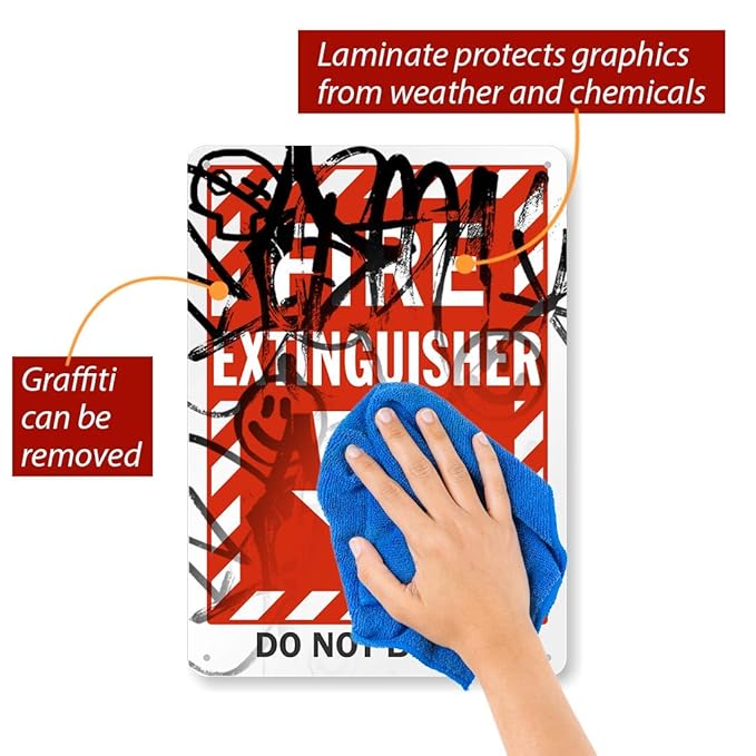 SmartSign "Fire Extinguisher Do Not Block" Sign | 10" x 14" Aluminum