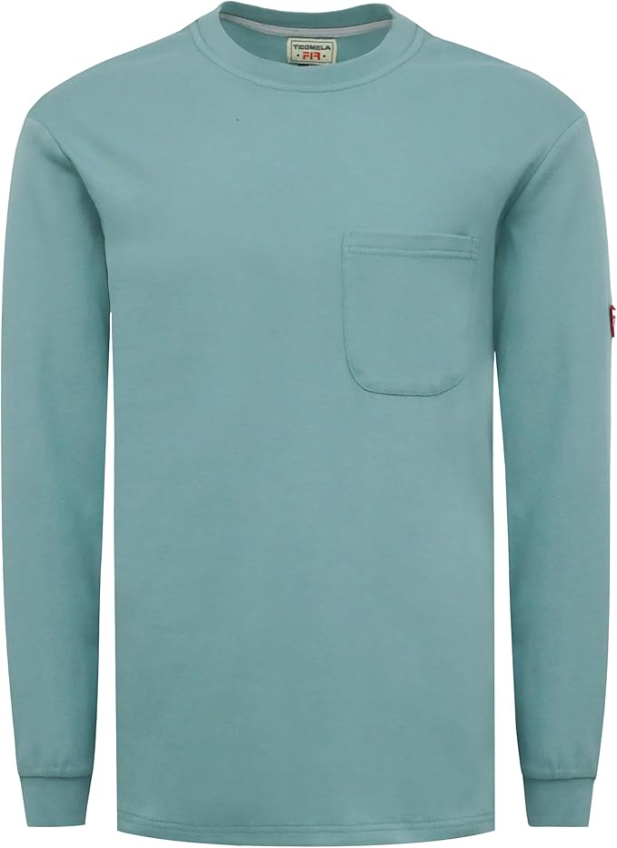 TICOMELA FR Shirts for Men Flame Resistant Shirt NFPA2112/CAT2 7oz Fire Retardant Men's Long Sleeve Henley Shirts