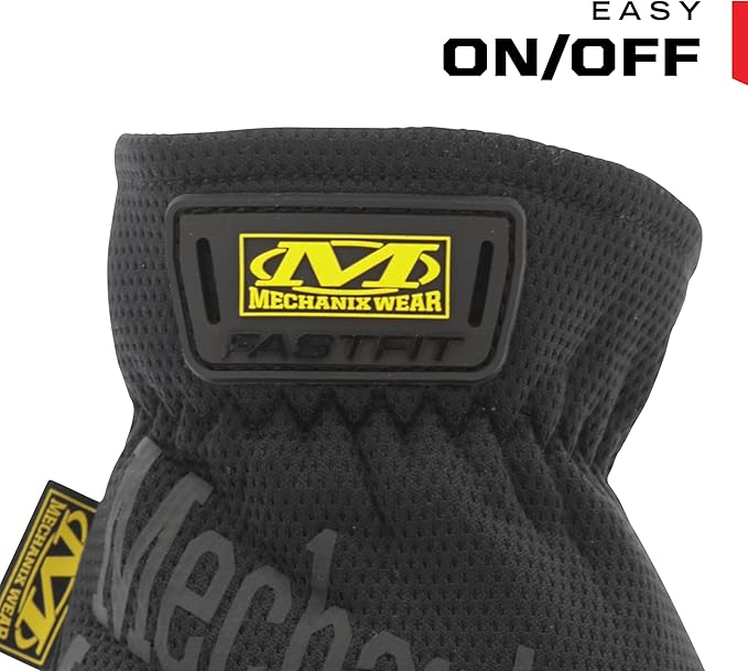 Mechanix Wear FastFit Work Gloves - Anti-Slip & Abrasion Resistant Heavy Duty Gloves - Touchscreen Compatible - Vibration Damping - Multipurpose Use - Small - Black