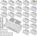 24 Units Solar Panel Mounting Brackets, Z Brackets with Nuts and Bolts Solar Panel Z Brackets Bulk for Roof, RV, Boat, Silver