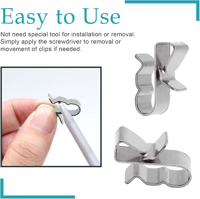 30pcs Solar Panel Cable Clips Trailer Wire Clips Stainless Steel, 0.85" / 22mm Length