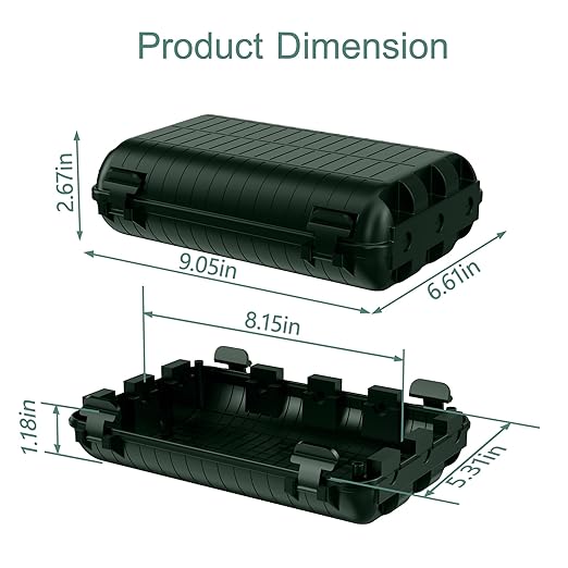 Outdoor Waterproof Electrical Box, 2 Pack Large Extension Cord Cover Protector Plug Connection Cable Safety Box IP54 Water-Resistant for Power Strip, Holiday Light and Decorations, Green