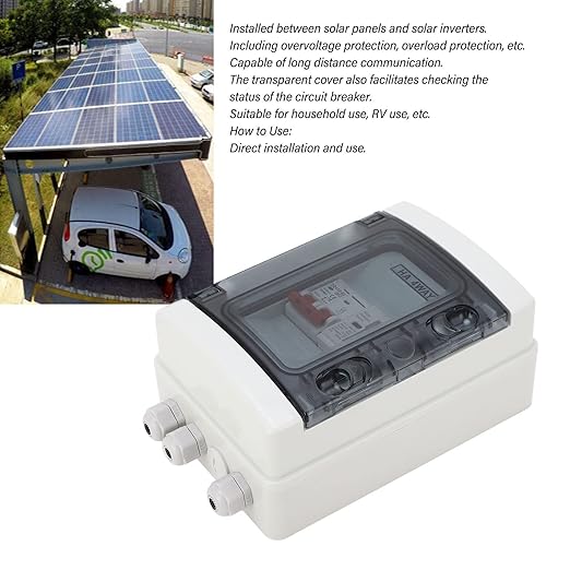 DC Solar Disconnect Switch, PV DC Miniature with IP65 Distribution Box for Solar Panels, 500V Photovoltaic Electrical Isolator Switch for Outdoor Use (63A)