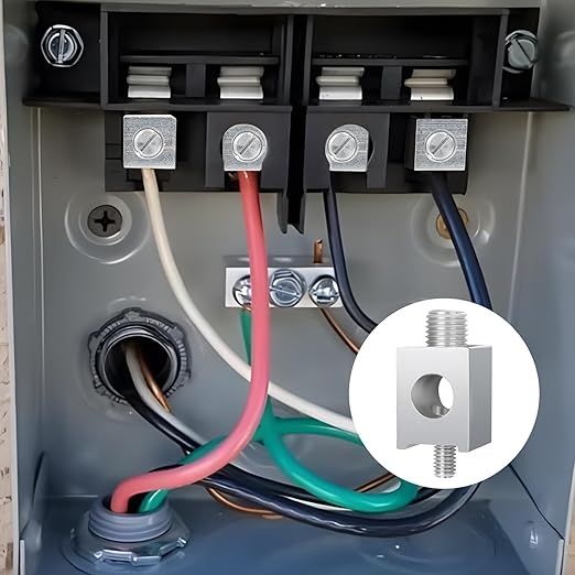 4-Pack #4-2/0 Neutral Lug Kit Aluminum Ground Lugs for Circuit Breaker Electrical Grounding Connections (L)