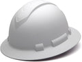 Pyramex Ridgeline Full Brim Hard Hat 4 Point Ratchet Matte White Graphite Pattern