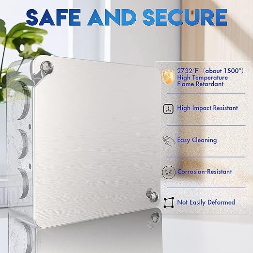 8Pcs Metal Junction Box Cover Plates, 4x4 Inch Square Electrical Box Cover Plate, Flat Blank Electric Box Cover, Solid Galvanized Steel Outlet Box Covers for 4'' Square and Octagonal Box