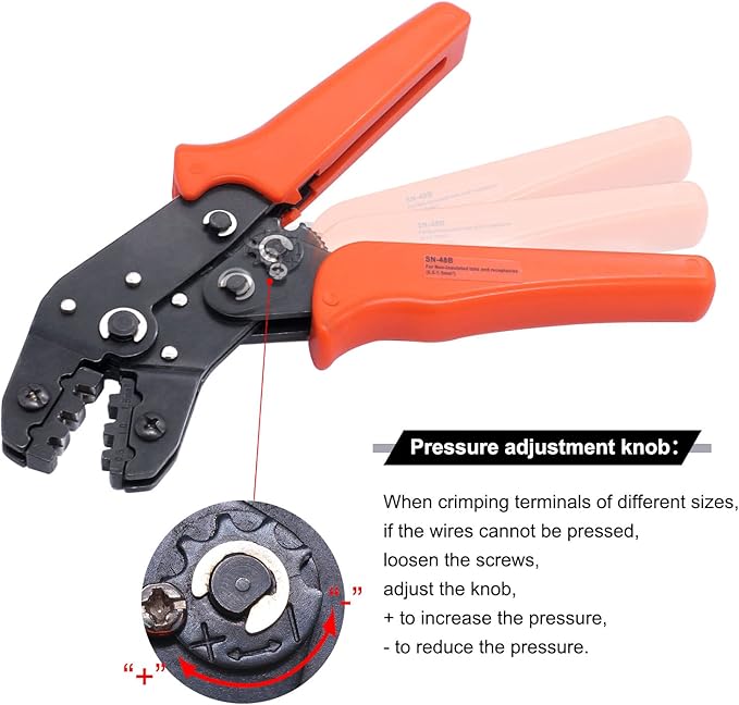 Twidec/Wire Crimping Pliers 26-16AMG Wire Crimping Tools with Ratchet,Manual Crimp Fold Tool For Open Barrel Terminal Connectors, Electrical Crimping Tool SN-48B