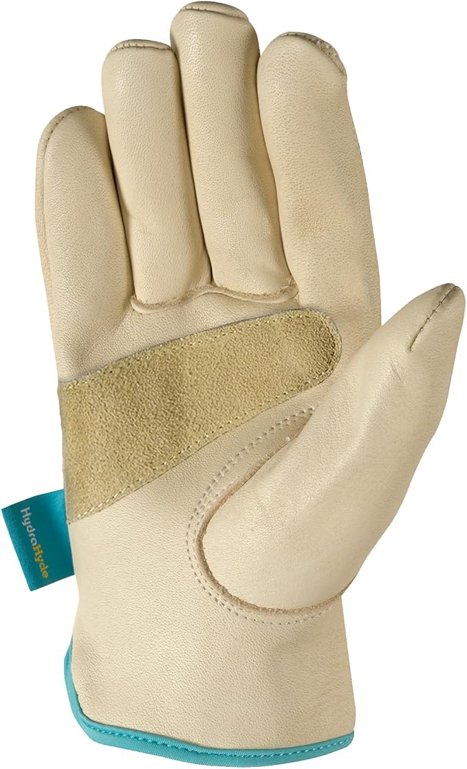 Wells Lamont Women's Water-Resistant Leather Work Gloves | Puncture Resistant, Reinforced, HydraHyde | Medium (1167M)