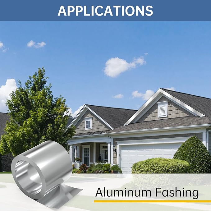 4 in x 50 ft Aluminum Flashing Roll - Roofing Flashing Rolls for Sealing Windows Doors, Shed Weatherproofing Areas