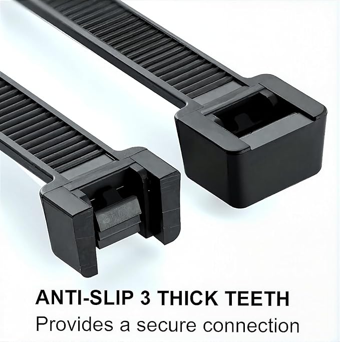 Zip Ties 400 Pack (4”, 6”, 8”, 12”) – Assorted Cable Ties for Cable Management, Wire Organization, Electrical Accessories, Garden & Home Improvement, UV Resistant GripLock Ties BY OPM Premium