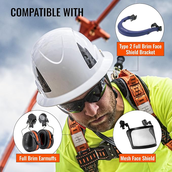 Malta Dynamics APEX Safety Helmets – Type 2 Class C Safety Hard Hat, Full Brim, Vented, Rated for Top, Front, Back, and Side Impact, OSHA and ANSI Compliant