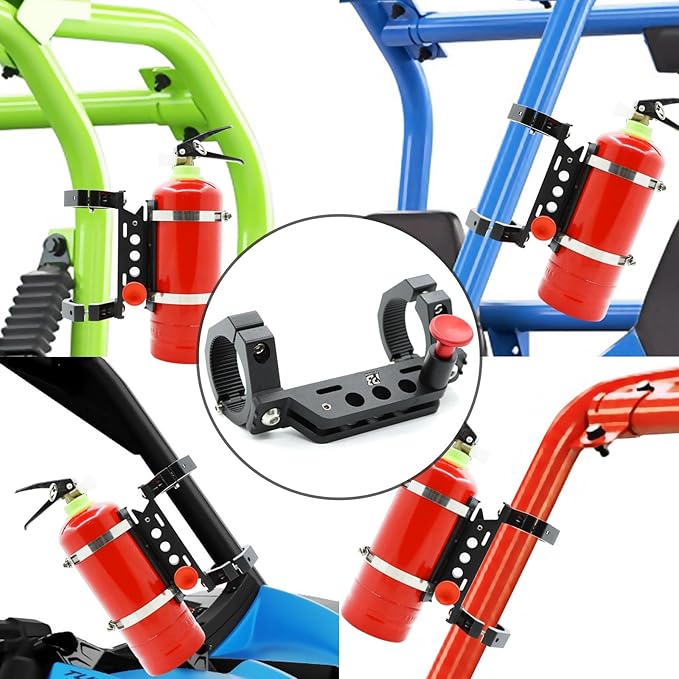 CNC Aluminum UTV Fire Extinguisher Mount Kit, Adjustable Roll Bar Fire Extinguisher Bracket Quick Release Compatible with UTV Polaris RZR SXS Ranger ATV Fit on 1.5"/1.65"/1.75"/1.85"/2"