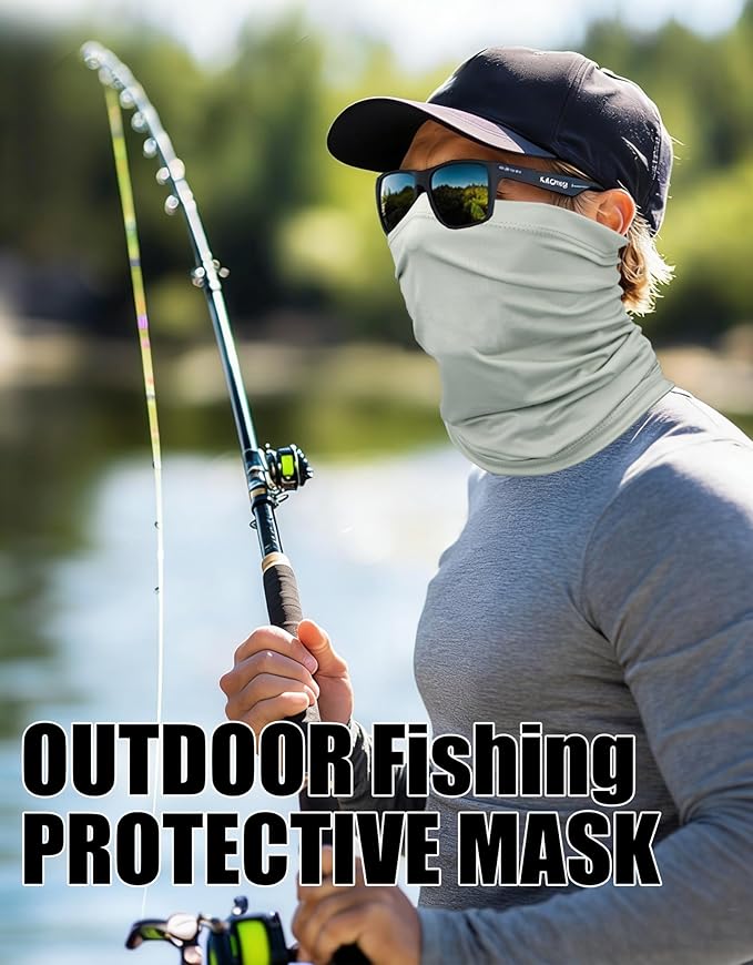 JHYWELL Cooling Neck Gaiter Face Mask, UV Protection Masks Gator, Windproof Bandana for Skiing, Fishing, Hiking, Cycling