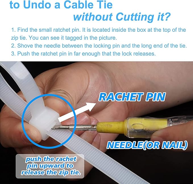zip ties 14 inch white Cable ties wraps 100 pcs/Pack outdoor use Long plastic ties with 60 Pounds tensile
