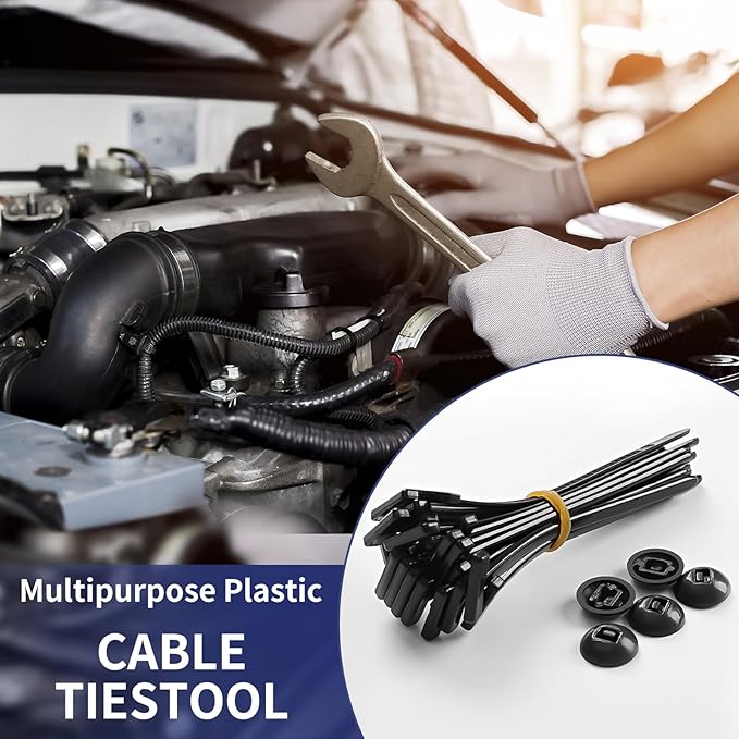 120 Pcs Nylon Universal Cable Tie Buckle - New Multifunctional Heavy Duty Self-Locking Zip Ties with Pin & Button Plastic Tool Fasteners Car Body UV Resistant Zipties for Car Daily Repair (120)