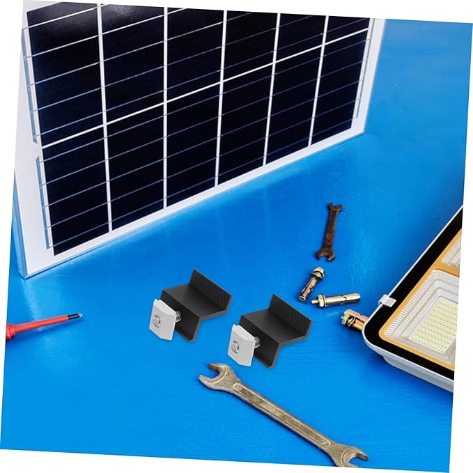 BESPORTBLE 4pcs Solar Panel Brackets Aluminum Tilt Mount Bracket Solar Ground Mount Panel Clamp for